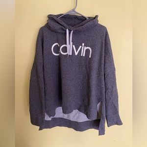 Grey Calvin sweater with cowl neck